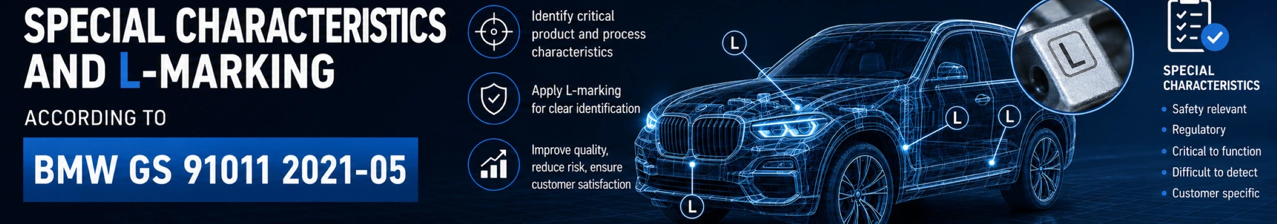 Special Characteristics and L-Marking according to BMW GS 91011 (2021-05)