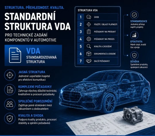 Standardní struktura VDA pro technické zadání komponentu v automotive
