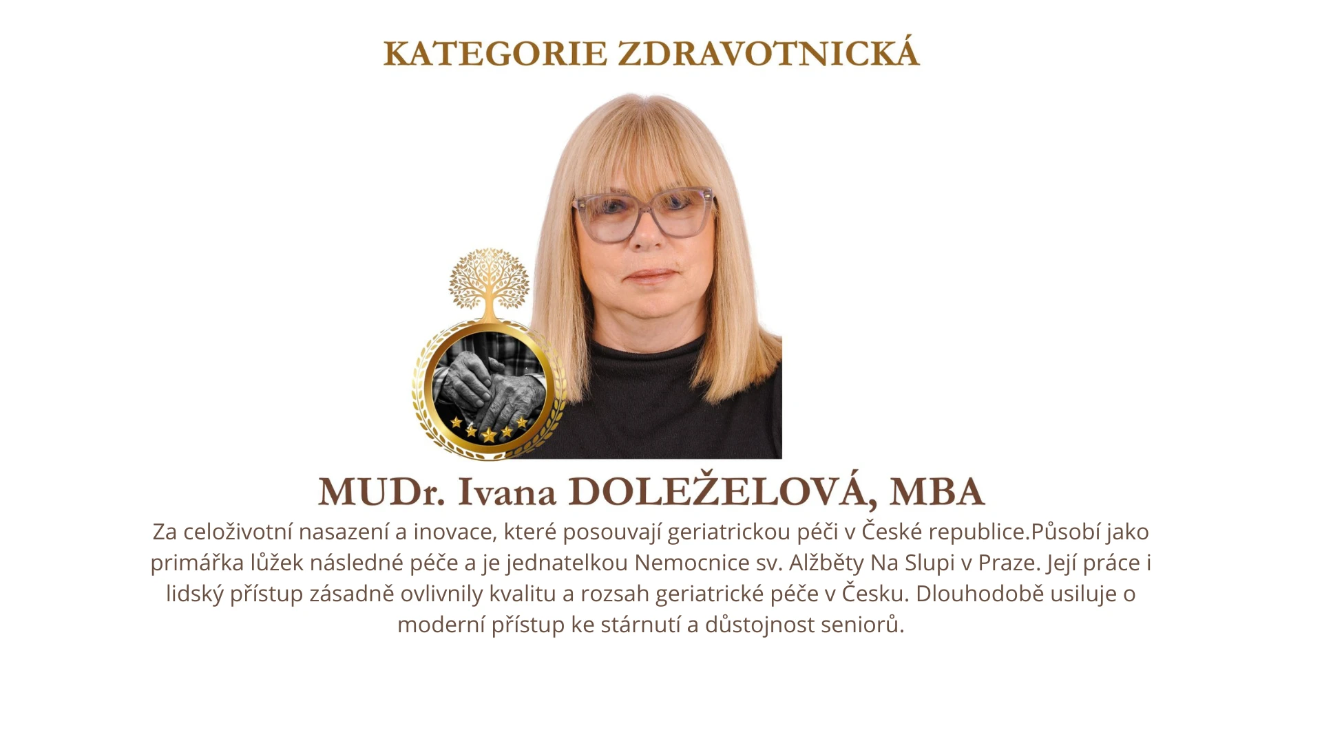 Cena za mimořádný přínos v oboru gerontologie