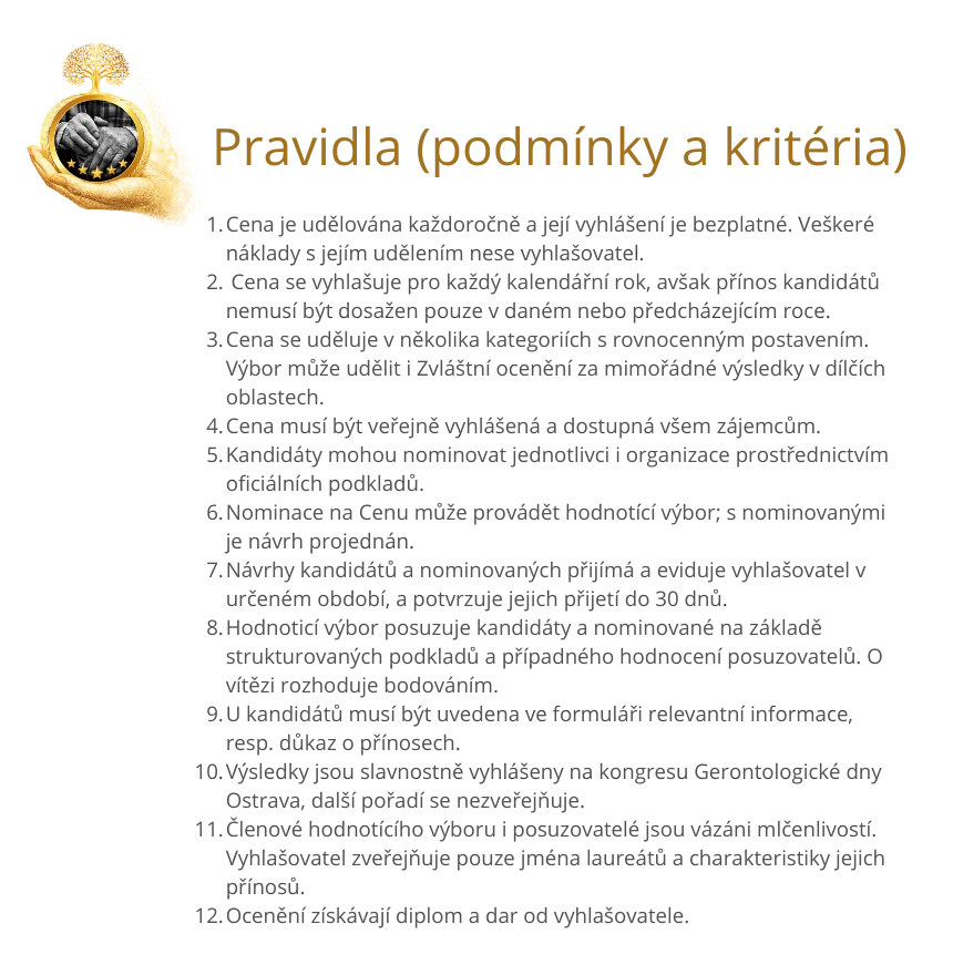 Národní cena za přínos v gerontologii